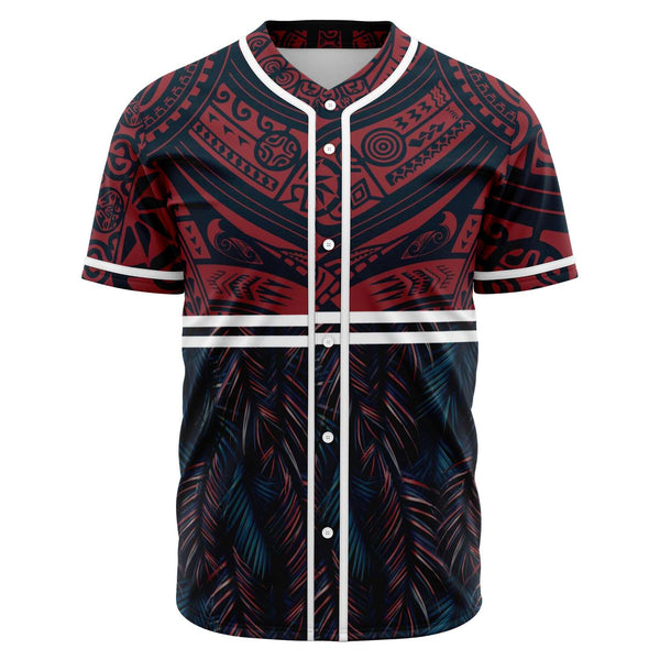 Polynesian Leaves Baseball Jersey-Baseball Jersey-Atikapu