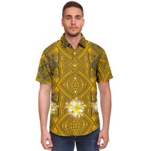 Polynesian Pattern Collar Shirt Atikapu 00294-Short Sleeve Button Down Shirt - AOP-Atikapu