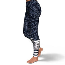 Polynesian Design Stripe High Waist Leggings - Atikapu 00314-Yoga Leggings - AOP-Atikapu