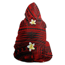 Polynesian Design Hooded Blanket Hibiscus-Hooded Blanket - AOP-Atikapu