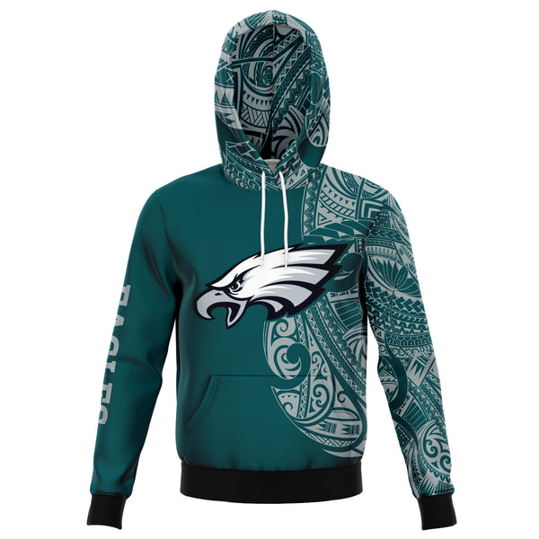Philadelphia Eagles Hoodies - Polynesian Tribal Design Eagle Hoodies-Fashion Hoodie - AOP-Atikapu