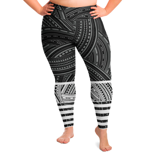 Polynesian Design Plus Size Leggings Atikapu 00278-Plus Size Legging - AOP-Atikapu