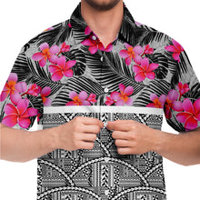 Polynesian Design Collar Shirt Atikapu 00283-Short Sleeve Button Down Shirt - AOP-Atikapu
