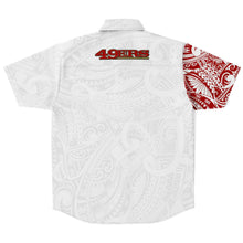 San Francisco 49ers Collar Shirt - Polynesian Design 49ers Shirt-Short Sleeve Button Down Shirt - AOP-Atikapu