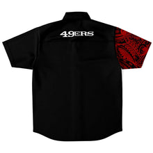 San Francisco 49ers Collar Shirt - Polynesian Design 49ers Shirt Black-Short Sleeve Button Down Shirt - AOP-Atikapu
