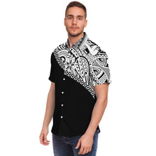 Poly Mix Shirt-Short Sleeve Button Down Shirt - AOP-Atikapu