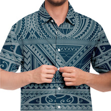 Polynesian Design Collar Shirt Atikapu 00288-Short Sleeve Button Down Shirt - AOP-Atikapu