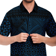 Polynesian Pattern Collar Shirt Atikapu 00293-Short Sleeve Button Down Shirt - AOP-Atikapu
