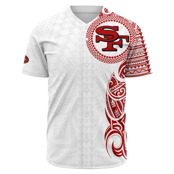 San Francisco 49ers Shirt - Polynesian Design 49ers Shirt White.