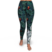 Polynesian Design Flower High Waist Leggings-Yoga Leggings - AOP-Atikapu