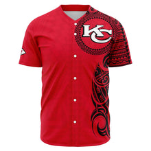 Kansas City Chiefs Baseball Jerseys - Polynesian Design Chiefs Shirts-Baseball Jersey - AOP-Atikapu