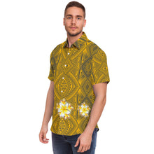 Polynesian Pattern Collar Shirt Atikapu 00294-Short Sleeve Button Down Shirt - AOP-Atikapu