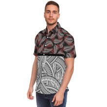 Polynesian Design Collar Shirt Atikapu 00282-Short Sleeve Button Down Shirt - AOP-Atikapu