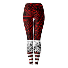 Polynesian Design Leggings Atikapu Red-Leggings - AOP-Atikapu