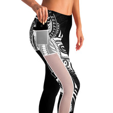 Polynesian Design Mesh Pocket Leggings 2-Mesh Pocket Legging - AOP-Atikapu