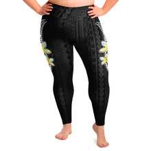 Polynesian Design Frangipani Plus Size Leggings-Plus Size Legging - AOP-Atikapu