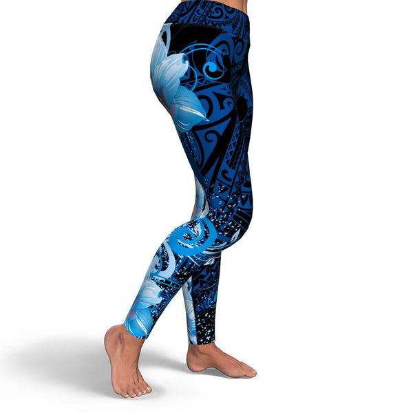 Polynesian Flower High Waist Leggings-Yoga Leggings - AOP-Atikapu