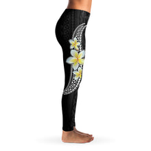 Polynesian Frangipani Design Leggings-Leggings - AOP-Atikapu