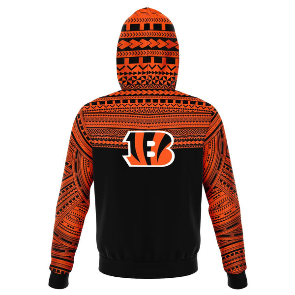 Polynesian Design Pullover Hoodie - Cincinnati Bengals-Fashion Hoodie - AOP-Atikapu