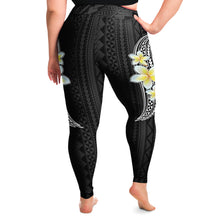 Polynesian Design Frangipani Plus Size Leggings-Plus Size Legging - AOP-Atikapu