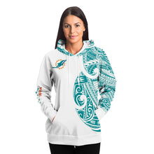 Miami Dolphins Hoodies - Polynesian Design Dolphins Hoodie White-Fashion Hoodie - AOP-Atikapu