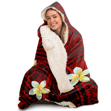 Polynesian Design Hooded Blanket Hibiscus-Hooded Blanket - AOP-Atikapu