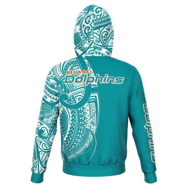 Miami Dolphins Hoodies - Polynesian Design Dolphins Hoodies-Fashion Hoodie - AOP-Atikapu