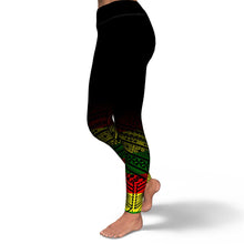 Polynesian Design Reggae Style High Waist Leggings-Yoga Leggings - AOP-Atikapu