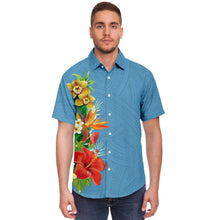 Polynesian Design Collar Shirt - Atikapu 00309-Short Sleeve Button Down Shirt - AOP-Atikapu