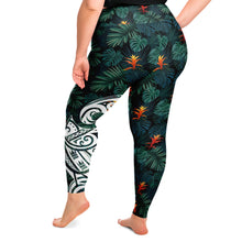 Polynesian Design Flower Plus Size Leggings-Plus Size Legging - AOP-Atikapu