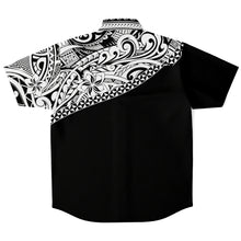 Poly Mix Shirt-Short Sleeve Button Down Shirt - AOP-Atikapu