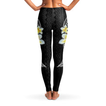 Polynesian Frangipani Design Leggings-Leggings - AOP-Atikapu