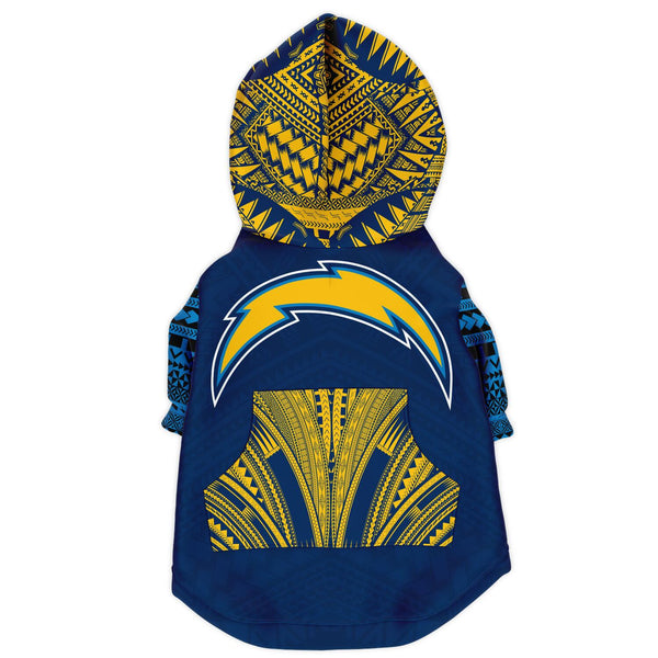 Los Angeles Chargers Dog Hoodies-Athletic Dog Zip-Up Hoodie - AOP-Atikapu