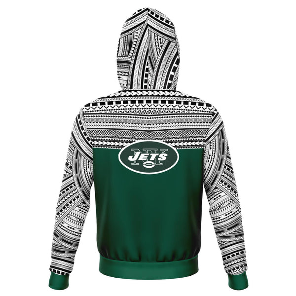Polynesian Design Pullover Hoodie - New York Jets-Fashion Hoodie - AOP-Atikapu