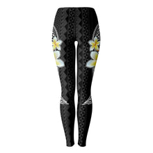 Polynesian Frangipani Design Leggings-Leggings - AOP-Atikapu
