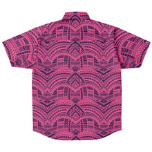 Polynesian Design Collar Shirt Indigo Violet - Atikapu 00285-Short Sleeve Button Down Shirt - AOP-Atikapu