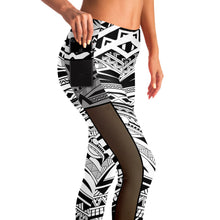 Polynesian Design Mesh Pocket Leggings 1-Mesh Pocket Legging - AOP-Atikapu