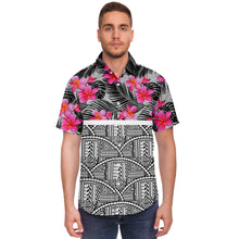 Polynesian Design Collar Shirt Atikapu 00283-Short Sleeve Button Down Shirt - AOP-Atikapu