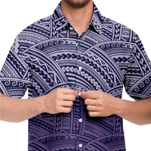 Polynesian Design Collar Shirt Atikapu 00289-Short Sleeve Button Down Shirt - AOP-Atikapu