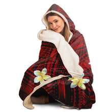 Polynesian Design Hooded Blanket Hibiscus-Hooded Blanket - AOP-Atikapu