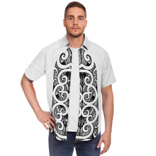 Polynesian Design Collar Shirt Atikapu 00295-Short Sleeve Button Down Shirt - AOP-Atikapu