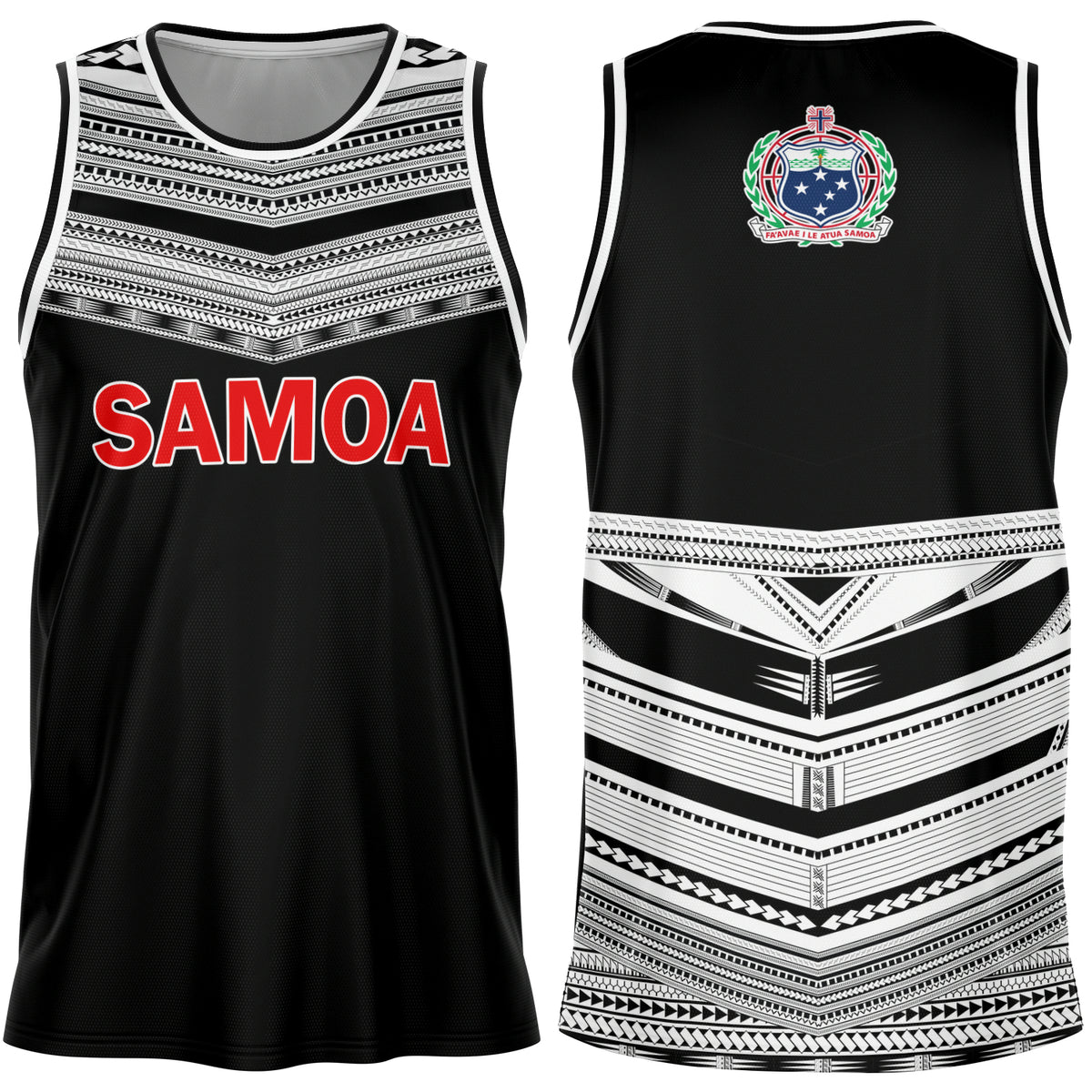Samoa Siapo Baseball Jersey Sporty Mix Barkcloth Panel LT13 main image 1
