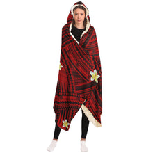 Polynesian Design Hooded Blanket Hibiscus-Hooded Blanket - AOP-Atikapu