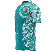 Miami Dolphins Shirt - Polynesian Design Dolphins Shirts-Baseball Jersey - AOP-Atikapu