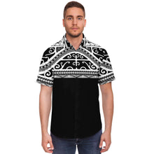 Polynesian Design Collar Shirt - Atikapu 00310-Short Sleeve Button Down Shirt - AOP-Atikapu