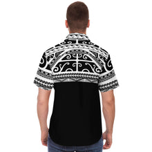 Polynesian Design Collar Shirt - Atikapu 00310-Short Sleeve Button Down Shirt - AOP-Atikapu