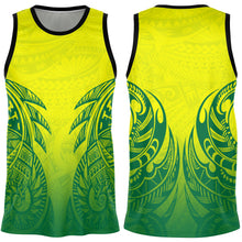 Polynesian Tribal Basketball Jersey Green