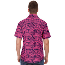 Polynesian Design Collar Shirt Indigo Violet - Atikapu 00285-Short Sleeve Button Down Shirt - AOP-Atikapu