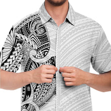 Polynesian Design Collar Shirt Atikapu 00306-Short Sleeve Button Down Shirt - AOP-Atikapu