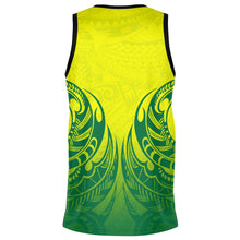 Polynesian Tribal Basketball Jersey Green